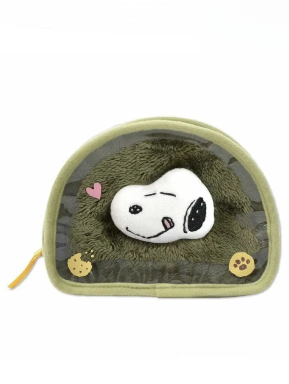 Peanuts Snoopy Plush Accessories Makeup Pouch Green White